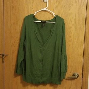 Lane Bryant Hunter Green Cardigan